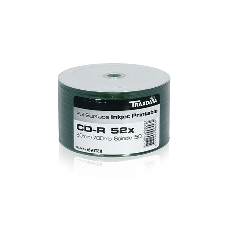CD-R 52x 700Mb RITEK TRAXDATA Inkjet White Printable - 1