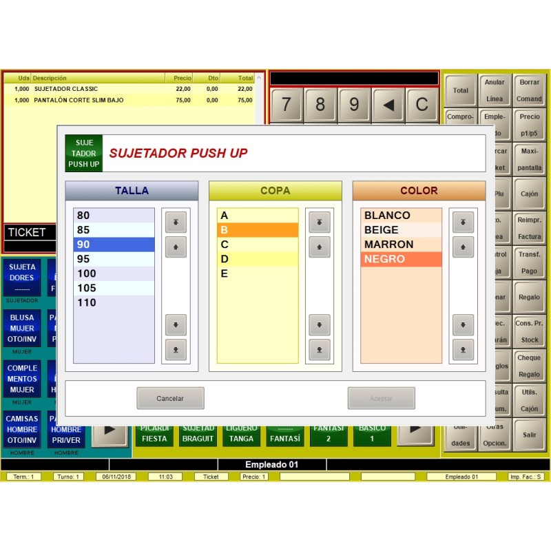 Software TPV BDP-NET  Talla y Color (Windows) (Único pago)