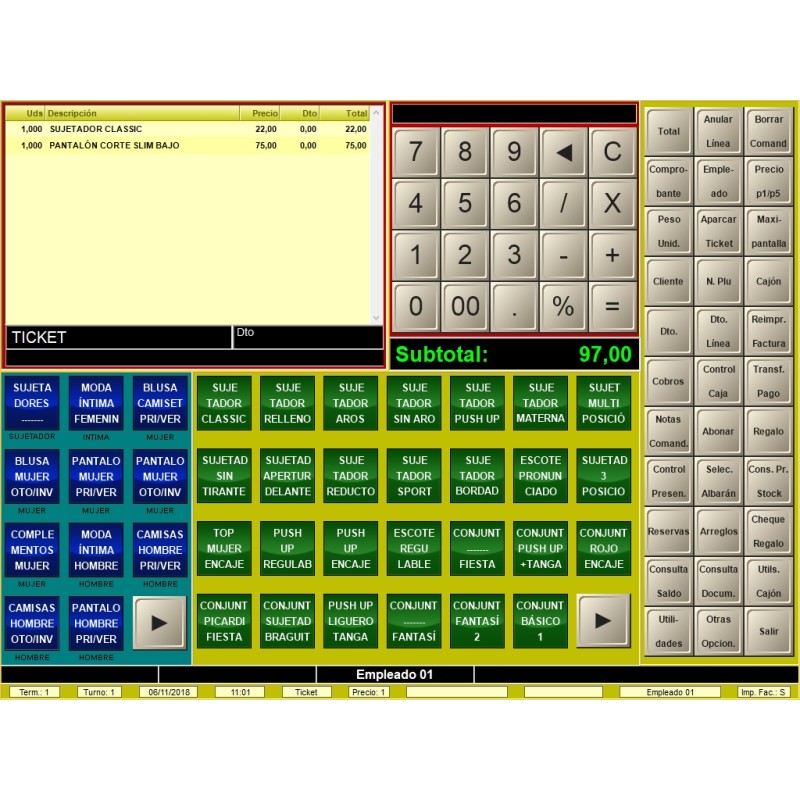 Software TPV BDP-NET  Talla y Color (Windows) (Único pago)