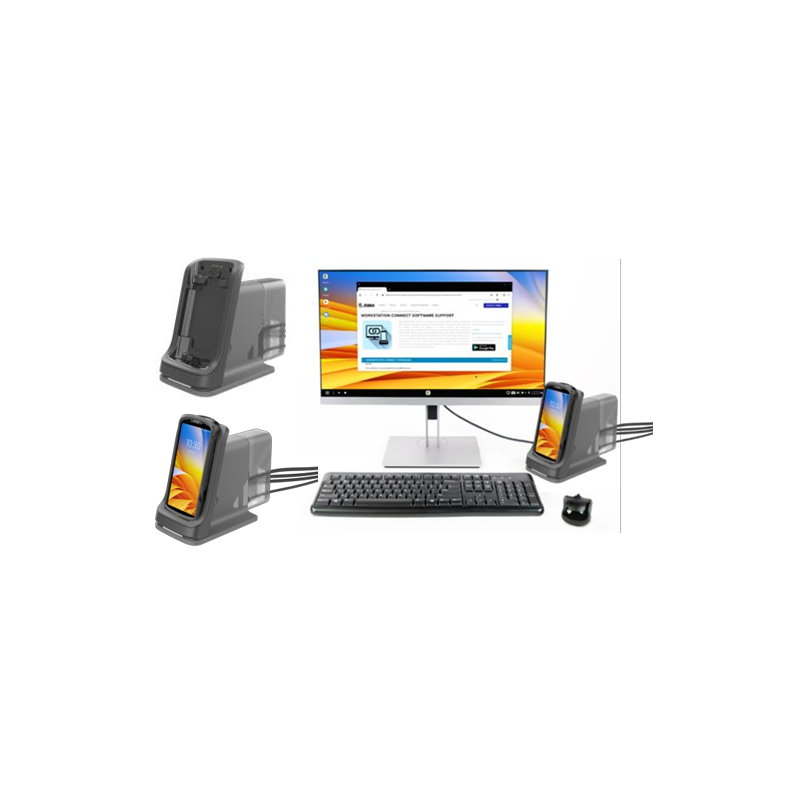 Zebra Workstation | Base con HDMI, Ethernet y USB para TC53 y TC58
