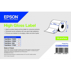 76 x 51 mm HIGH GLOSS Epson Label - 610 etiq - (C3500 series)