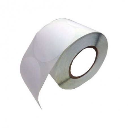 76 x 51 mm Circle DTM Paper POLY White Gloss Label |1200 etiquetas troqueladas | LX810e / LX900e / LX910e / LX1000e / LX2000e - 