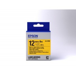 Cinta Epson adhesiva resistente - LK-4YBW negra/amarilla 12/9
