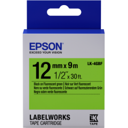Cinta Epson LabelWorks fluorescente - LK-4GBF negro/verde fluorescente 12/9 - 1
