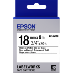 Cinta Epson LabelWorks Estándar - LK-5WBN estándar negra/blanca 18/9 - 1
