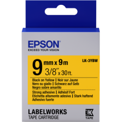 Cinta Epson adhesiva resistente - LK-3YBW cinta adhesiva resistente negra/amarilla 9/9