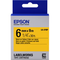 Cinta Epson LabelWorks color pastel - LK-2YBP negro/amarillo pastel 6/9 - 1