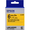 Cinta Epson color pastel - LK-2YBP negro/amarillo|C53S652002|Incluye texto negro sobre rojos y amarillos más sutiles.|Epson