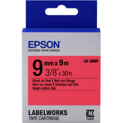 Cinta Epson LabelWorks color pastel - LK-3RBP negro/rojo pastel 9/9 - 1