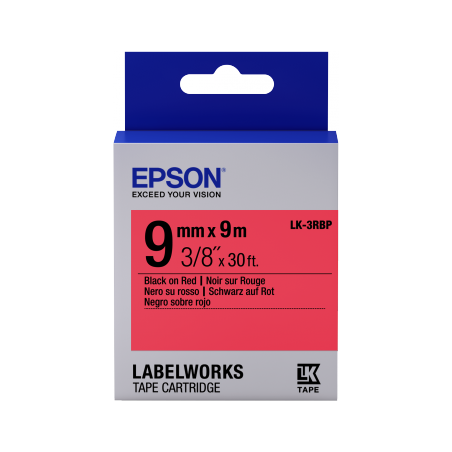 Cinta Epson LabelWorks color pastel - LK-3RBP negro/rojo pastel 9/9 - 1