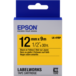 Cinta Epson LabelWorks color pastel - LK-4YBP negro/amarillo pastel 12/9 - 1