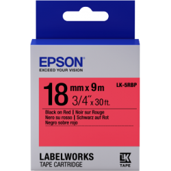 Cinta Epson LabelWorks color pastel - LK-5RBP negro/rojo pastel 18/9 - 1