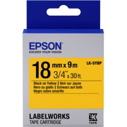 Cinta Epson LabelWorks color pastel - LK-5YBP negro/amarillo pastel 18/9 - 1