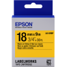 Cinta Epson color pastel - LK-5YBP negro/amarillo|C53S655003|Incluye texto negro sobre rojos y amarillos más sutiles.|Epson