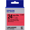 Cinta Epson color pastel - LK-6RBP negro/rojo pastel|C53S656004|Incluye texto negro sobre rojos y amarillos más sutiles.|Epson