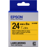 Cinta Epson color pastel - LK-6YBP negro/amarillo|C53S656005|Incluye texto negro sobre rojos y amarillos más sutiles.|Epson