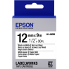 Cinta Epson papel mate - LK-4WBB negra/blanca para papel mate 12/9|C53S654023| Ideal para escribir encima.|Epson