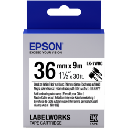 Cinta Epson LabelWorks para cable - LK-7WBC cinta para cable negra/blanca 36/9 - 1