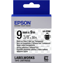 Cinta Epson adhesiva resistente - LK-3TBW|C53S653006| Etiquetas con Adhesivo de gran resistencia.|Epson