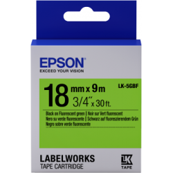 Cinta Epson LabelWorks fluorescente - LK-5GBF negro/verde fluorescente 18/9 - 1