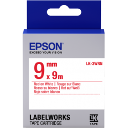 Cinta Epson estándar - LK-3WRN estándar roja/blanca 9/9|C53S653008|Ideal para un uso cotidiano.|Epson