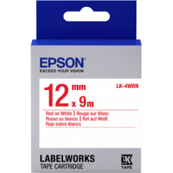 Cinta Epson LabelWorks estándar - LK-4WRN estándar roja/blanca 12/9 - 1