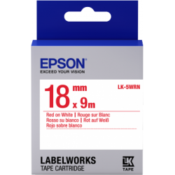 Epson LabelWorks Cartridge Standard LK-5WRN Red/White 18mm (9m) - 1
