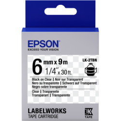 Cinta Epson LabelWorks transparente- LK-2TBN negra transparente/transparente 6/9 - 1