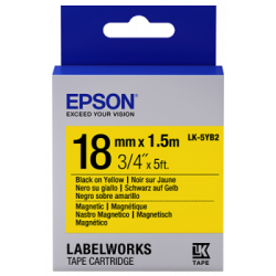 Cartucho de etiquetas magnéticas Epson LK-5YB2 negro/amarillo 18 mm (1,5 m)