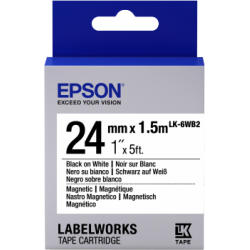 Cartucho de etiquetas magnéticas Epson LK-6WB2 negro/blanco 24 mm (1,5 m)