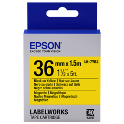 Cartucho de etiquetas magnéticas Epson LabelWorks LK-7YB2 negro/amarillo 36 mm (1,5 m) - 1